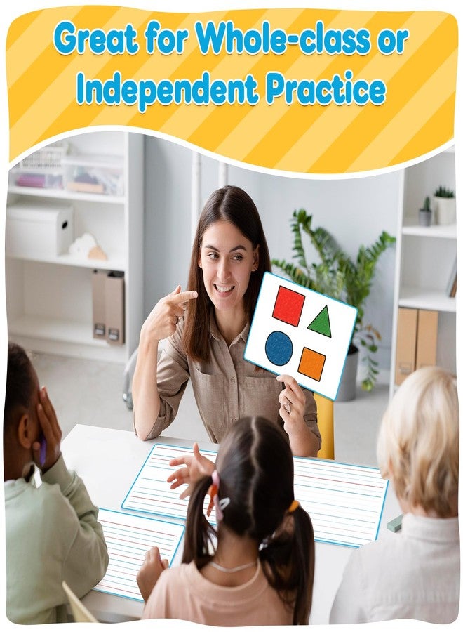 PraxiKidy 12 Pack Lined Ruled Dry Erase Flash Card, 9" x 12" Small White Board With Lines Sheets Chart for Students Handwriting Practice Kindergarten Classroom Teacher Homeschool Supplies Essential - Image 4
